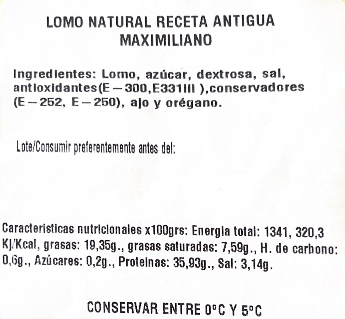 Lombo di maiale Receta Antigua pezzo di 1,200 kg