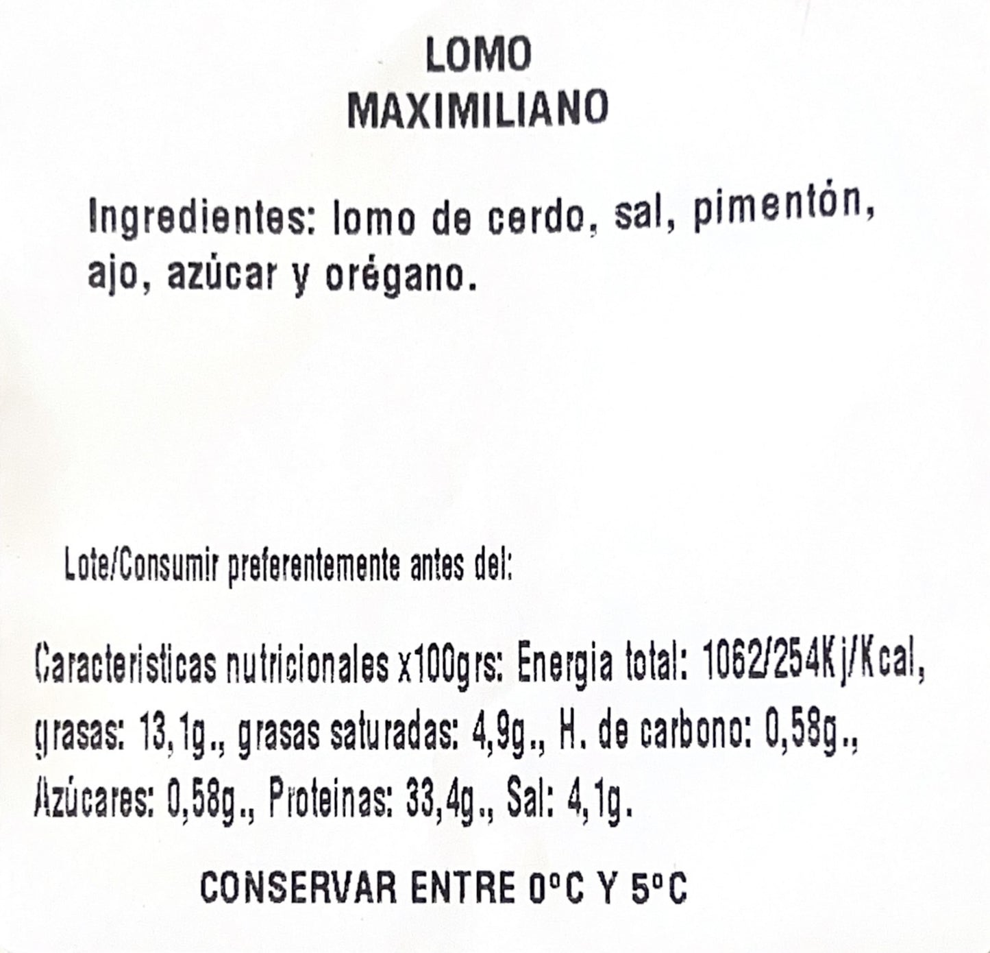 Lomo Maximiliano pieza de 1 Kg